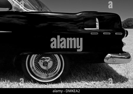 rear side view of pontiac in black and white Stock Photo