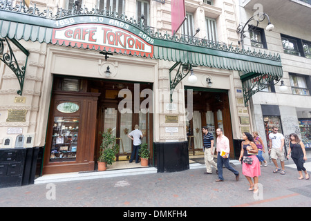 Argentina, Buenos Aires - Cafe Tortoni on Avenida De Mayo 825 in Centro. Stock Photo