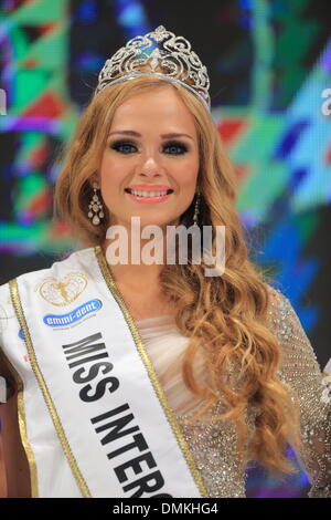 Magdeburg, Germany. 14th Dec, 2013. Miss Intercontinental 2013 Ekaterina Plekhova smiles after her victory in Magdeburg, Germany, 14 December 2013. The 23-years-old woman won the competition against 58 participants. Photo: Jens Wolf/dpa/Alamy Live News Stock Photo