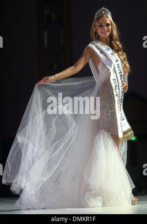 Magdeburg, Germany. 14th Dec, 2013. Miss Intercontinental 2013 Ekaterina Plekhova smiles after her victory in Magdeburg, Germany, 14 December 2013. The 23-years-old woman won the competition against 58 participants. Photo: Jens Wolf/dpa/Alamy Live News Stock Photo