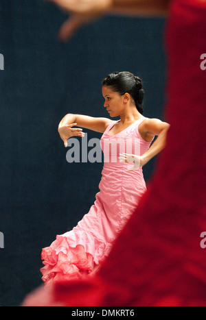Flamenco dancer dancing, Ballet Espanol de Cuba, Havana, Cuba, Caribbean Stock Photo