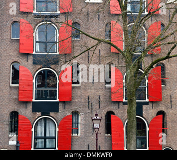 Canal warehouse, converted to apartments, Prinsengracht , Amsterdam, North Holland, Netherlands Stock Photo