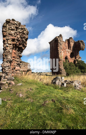 Red Castle at Lunan bay on Angus coast in Scotland. Stock Photo