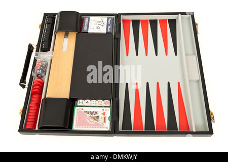 Games compendium in leather case Stock Photo