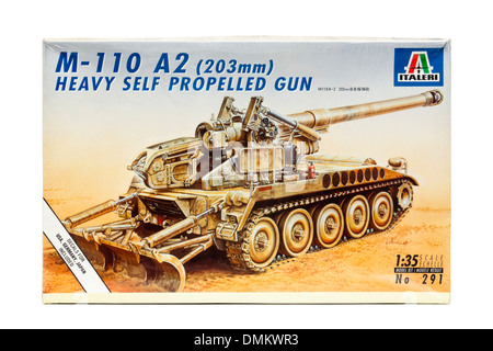 M-110 A2 Heavy Self-Propelled 203mm Gun (Italeri No 291 model kit, 1:35 scale) Stock Photo
