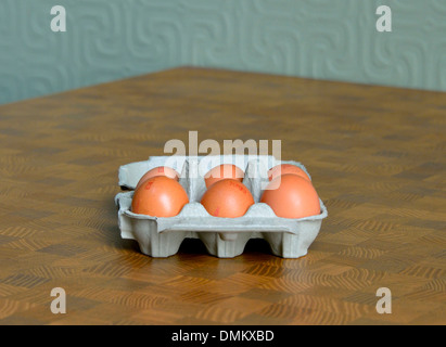 Box of 6 eggs. Stock Photo