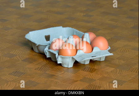Box of 6 eggs. Stock Photo