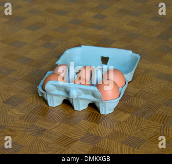 Box of 6 eggs. Stock Photo