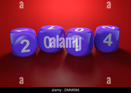 3d illustration of 2014 dices. New Year concept Stock Photo