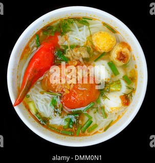 Spicy Asian Chicken Chili Noodle Soup Stock Photo