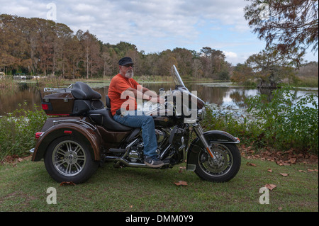Man on a 2013 Motorcycle Harley 