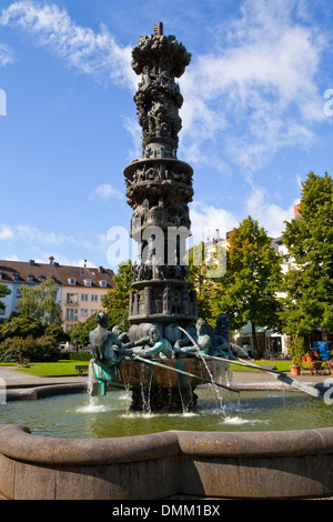 The Historiensaeule (History Column) located on Gorresplatz in Koblenz, Germany. Stock Photo