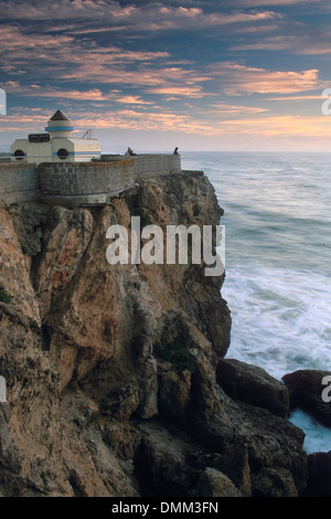 Sunset over the Camera Obscura at The Cliff House, San Francisco, California Stock Photo