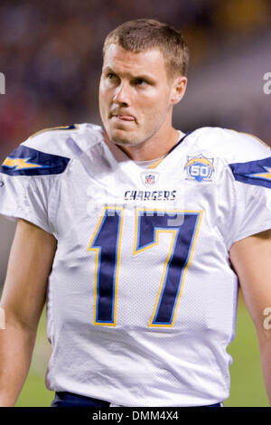 04 October 2009:  San Diego Chargers quarterback Philip Rivers (17) prior to the NFL football game between the San Diego Chargers and Pittsburgh Steelers at Heinz Field in Pittsburgh, Pennsylvania.  The Steelers defeated the Chargers 38-28. (Credit Image: © Southcreek Global/ZUMApress.com) Stock Photo