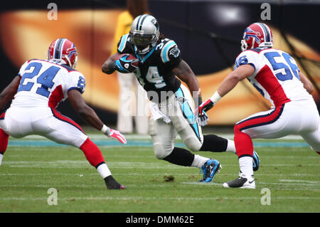 Buffalo Bills defensive back Jairus Byrd (31) runs back an interception  against the Carolina Panthers during the first quarter. The Bills defeated  the Panthers, 20-9, at Bank of America Stadium in Charlotte