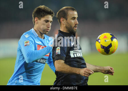 Naples, Italy. 15th Dec, 2013. Rodrigo Palacio of FC Internazionale Milano and Federico Fernandez SSC Naples during the Serie A match between SSC Napoli and Parma FC at Stadio San Paolo on Dicembre 15, 2013 in Naples, Italy. Photo: Franco Romano/Nurphoto Credit:  Franco Romano/NurPhoto/ZUMAPRESS.com/Alamy Live News Stock Photo