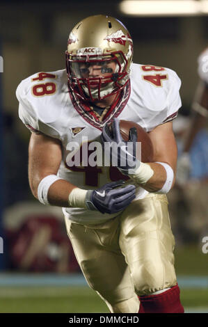 October 22, 2009: Florida State linebacker Recardo Wright #48. The Florida State Seminoles defeated the University of North Carolina Tarheels 30-27 at Kenan Stadium in Chapel Hill, North Carolina. (Credit Image: © Southcreek Global/ZUMApress.com) Stock Photo