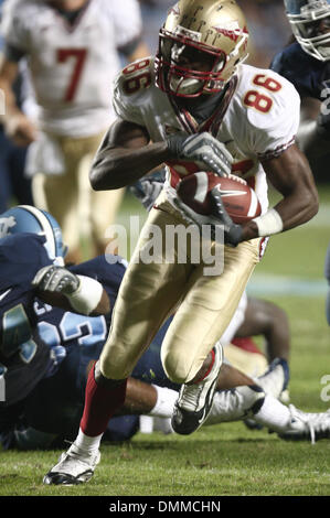 October 22, 2009: Florida State wide receiver Rod Owens #86. The Florida State Seminoles defeated the University of North Carolina Tarheels 30-27 at Kenan Stadium in Chapel Hill, North Carolina. (Credit Image: © Southcreek Global/ZUMApress.com) Stock Photo