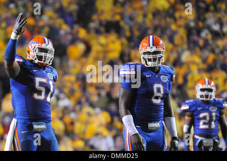 Florida Gators - On October 12th, 2008, Brandon Spikes had his first 2  career interceptions, returned one for a touchdown, and lead a Florida  defense that limited LSU to 80 total rushing