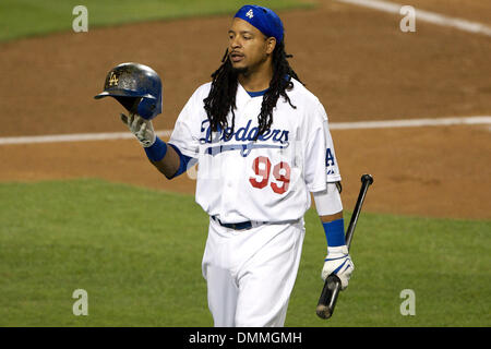 Oct. 02, 2009 - Los Angeles, California, United States of America - Los Angeles Dodger outfielder Manny Ramirez, who was put on waivers last week by the Dodgers, was claimed by the Chicago White Sox, and awarded the claim, he will join the White Sox's on Tuesday August 31st, 2010, in time for him to make the post season roster deadline.  Ending a tumultuous two and a half years in  Stock Photo