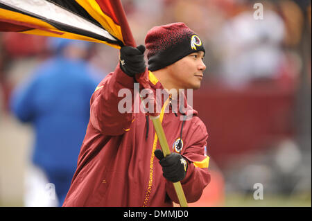 October 18, 2009: Kansas City Chiefs at Washington Redskins..FedExField Stadium before NFL game between the Kansas City Chiefs and Washington Redskins. Redskins Flags take to the field  (Credit Image: © Southcreek Global/ZUMApress.com) Stock Photo