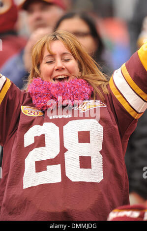 October 18, 2009: Kansas City Chiefs at Washington Redskins..FedExField Stadium before NFL game between the Kansas City Chiefs and Washington Redskins. Washington Redskins fan celebrating. (Credit Image: © Southcreek Global/ZUMApress.com) Stock Photo