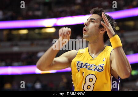 Oct 22, 2009 - Anaheim, California, USA - Los Angeles Lakers' SASHA VUJACIC #18 is pictured during a game against the Denver Nuggets at the Honda Center.   (Credit Image: © Mark Samala/ZUMA Press) Stock Photo