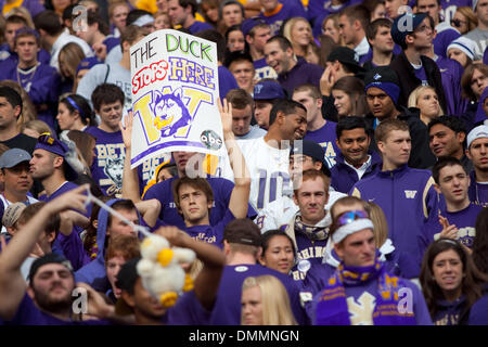 24 October 2009: Husky fans in the game between the #11 ranked Oregon Ducks and the Washington Huskies being played at Husky Stadium in Seattle, WA...Mandatory Credit: Andrew Fredrickson / Southcreek Global  (Credit Image: © Southcreek Global/ZUMApress.com) Stock Photo