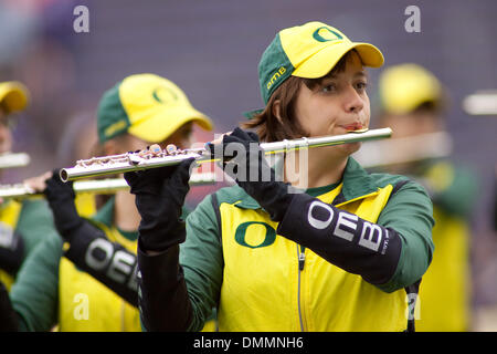 24 October 2009: The Oregon Duck band before the game between the #11 ranked Oregon Ducks and the Washington Huskies being played at Husky Stadium in Seattle, WA...Mandatory Credit: Andrew Fredrickson / Southcreek Global  (Credit Image: © Southcreek Global/ZUMApress.com) Stock Photo