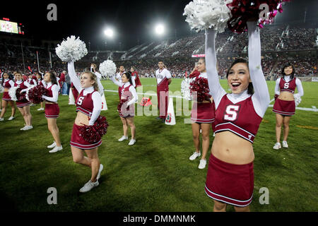 24 October 2009: Stanford cheerleaders during game action on Saturday at Stanford Stadium, Foster Field. The Stanford Cardinals defeated the Arizona State Sun Devils 33-14.  Mandatory Credit - Konstandinos Goumenidis / Southcreek Global Media. (Credit Image: © Southcreek Global/ZUMApress.com) Stock Photo