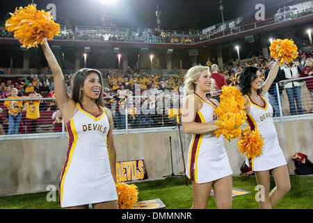 24 October 2009: Arizona State cheerleaders during game action on Saturday at Stanford Stadium, Foster Field. The Stanford Cardinals defeated the Arizona State Sun Devils 33-14.  Mandatory Credit - Konstandinos Goumenidis / Southcreek Global Media. (Credit Image: © Southcreek Global/ZUMApress.com) Stock Photo