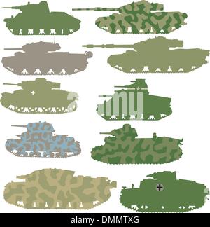 Vector set of military tanks Stock Vector