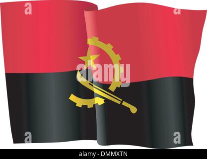 flag of Angola Stock Vector