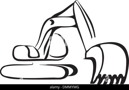 excavator symbol Stock Vector