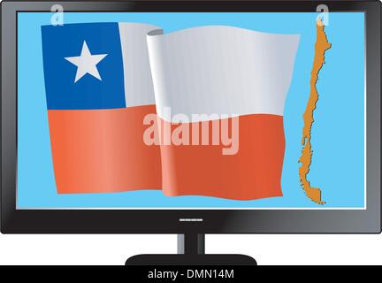 TV series with map and flag Stock Vector