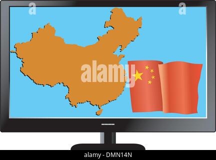 TV series with map and flag Stock Vector