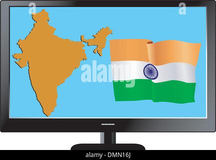 TV series with map and flag Stock Vector