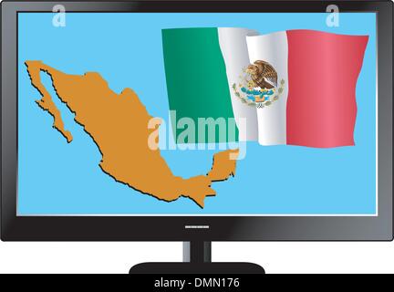 TV series with map and flag Stock Vector