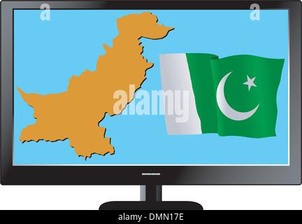 TV series with map and flag Stock Vector