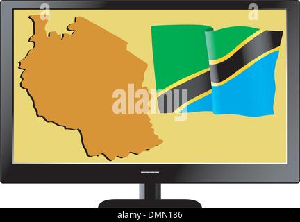 TV series with map and flag Stock Vector