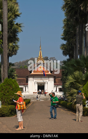Vertical view of The Royal Palace or Haw Kham in Luang Prabang on a sunny day. Stock Photo