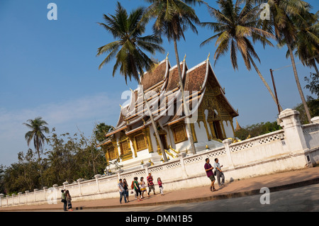 Horizontal view of The Royal Palace or Haw Kham in Luang Prabang on a sunny day. Stock Photo