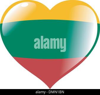 series with heart in national colours Stock Vector