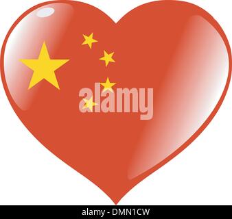 series with heart in national colours Stock Vector