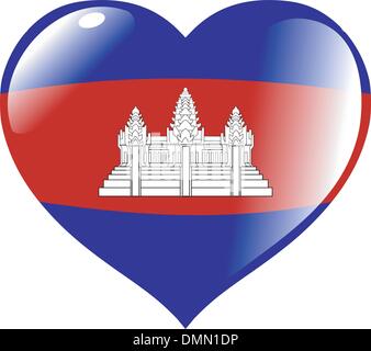 series with heart in national colours Stock Vector