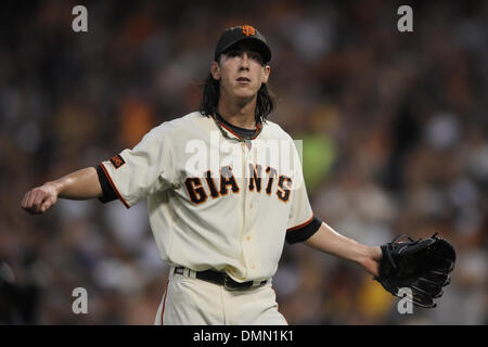 28 August 2009: San Francisco Giants pitcher Tim Lincecum during the MLB  game between the Colorado Rockies and the San Francisco Giants at AT&T Park  in San Francisco, CA (Credit Image: ©