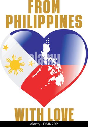 I love Philippines flag heart vector illustration Stock Vector Image ...