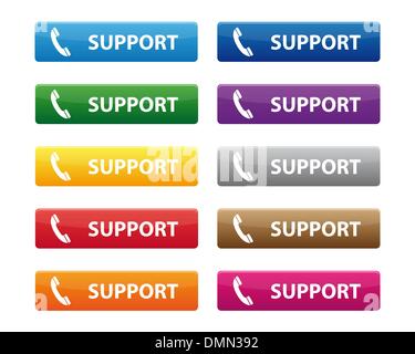 Support buttons Stock Vector