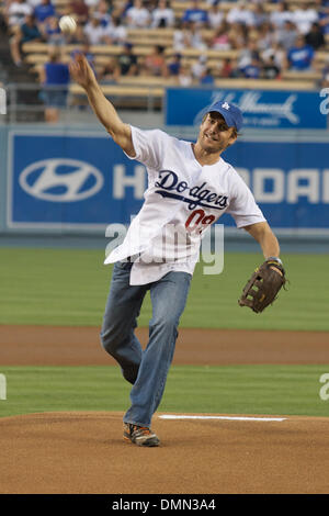 04 September 2009:  Co-star of the upcoming movie Whiteout, Gabriel Macht throws out the ceremonial first pitch prior to the start of the Padres vs Dodgers game. (Credit Image: © Southcreek Global/ZUMApress.com) Stock Photo