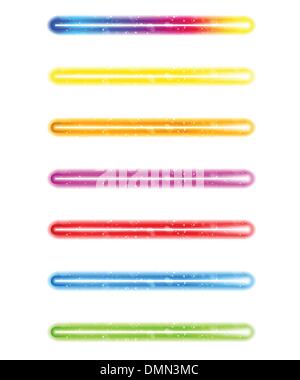 Laser Neon Colorful Lights on White Background Stock Vector